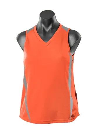 Aussie Pacific Eureka Ladies Singlet 2104 Casual Wear Aussie Pacific Orange/Charcoal 8